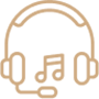 Headphones with music notes